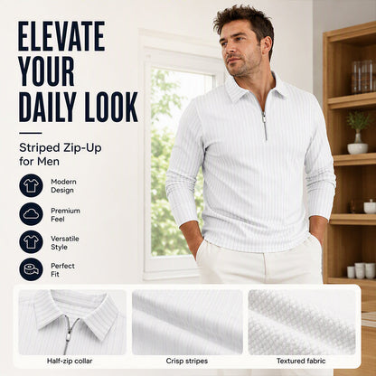 🍁New Fall Collection-Men's Casual Quarter-Zip Striped Shirt