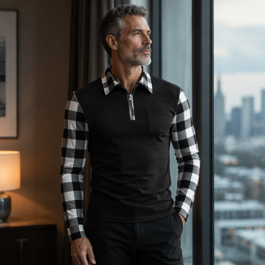 🏆 Bestseller 👔 Men's Casual Long Sleeve Half-Zip Shirt
