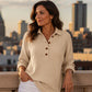 🧶✨ Women's Waffle Knit Long Sleeve Henley Top – Cosy, Flattering & Effortlessly Stylish