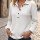 🧶✨ Women's Waffle Knit Long Sleeve Henley Top – Cosy, Flattering & Effortlessly Stylish