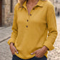 🧶✨ Women's Waffle Knit Long Sleeve Henley Top – Cosy, Flattering & Effortlessly Stylish