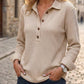 🧶✨ Women's Waffle Knit Long Sleeve Henley Top – Cosy, Flattering & Effortlessly Stylish