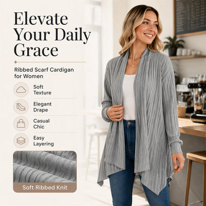 🧶Women's Casual Draped Open Front Cardigan – Cosy, Flattering & Effortlessly Chic