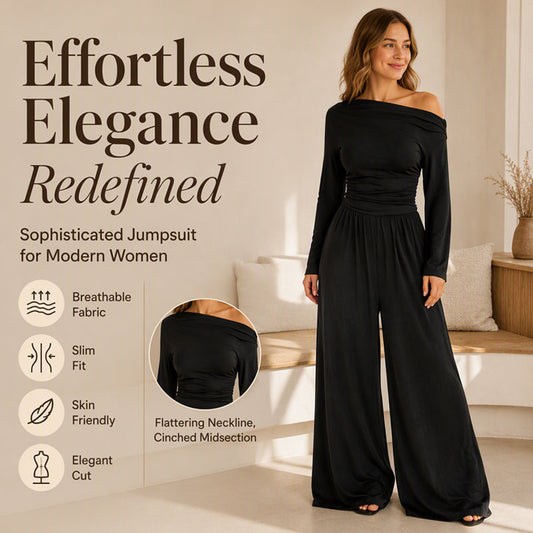 👖✨ Women's Off-Shoulder Wide-Leg Jumpsuit – Flattering, Elegant & Effortlessly Chic
