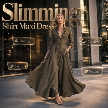 👗 Women's Lapel Button Down Maxi Dress – Elegant, Flattering & Effortlessly Chic