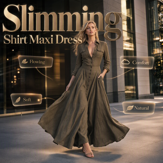 👗 Women's Lapel Button Down Maxi Dress – Elegant, Flattering & Effortlessly Chic