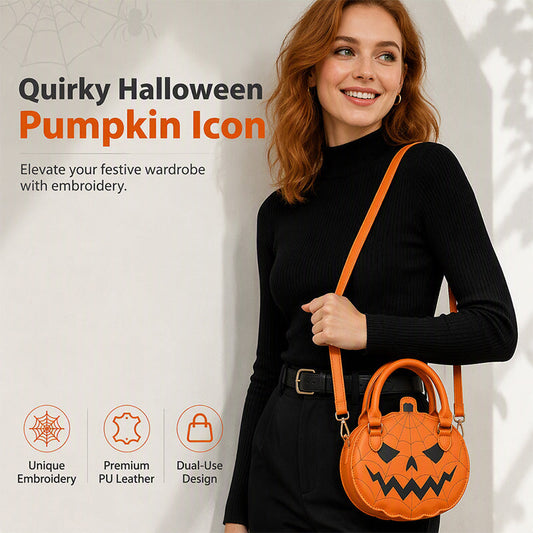 🎃🖤 Cute Halloween Pumpkin Handbag – Fun, Festive & Full of Personality