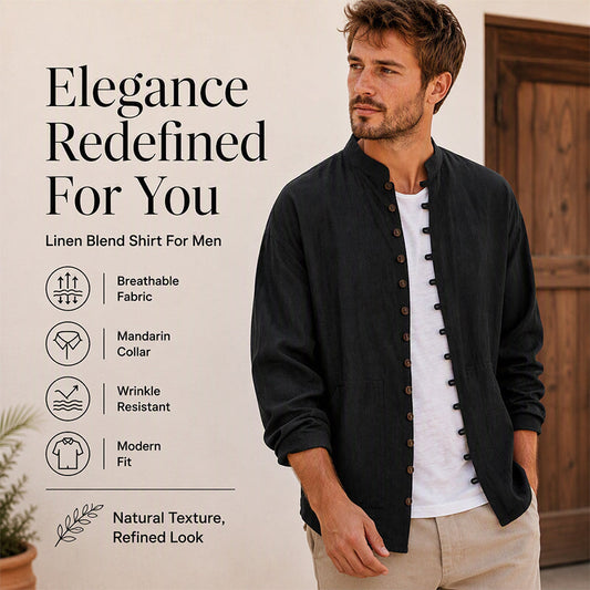 👕 Men's Casual Long Sleeve Stand Collar Shirt – Smart, Comfortable & Effortlessly Stylish