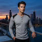 👕Men's Color Block Waffle Knit Henley Shirt – Smart, Comfortable & Effortlessly Stylish