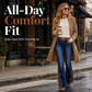 🤎👖Women's Retro Flared Jeans with Bohemian Print – Statement Print, Flattering Fit