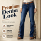🤎👖Women's Retro Flared Jeans with Bohemian Print – Statement Print, Flattering Fit