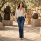 🤎👖Women's Retro Flared Jeans with Bohemian Print – Statement Print, Flattering Fit