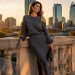 👗 ✨ Women's Slanted Shoulder Sweatshirt & Sleeveless Dress Set