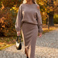 👗 ✨ Women's Slanted Shoulder Sweatshirt & Sleeveless Dress Set