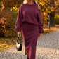👗 ✨ Women's Slanted Shoulder Sweatshirt & Sleeveless Dress Set