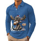 🍂🦌Men's Moose Print Long Sleeve Collared Top – Casual, Comfortable & Effortlessly Stylish