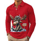 🍂🦌Men's Moose Print Long Sleeve Collared Top – Casual, Comfortable & Effortlessly Stylish