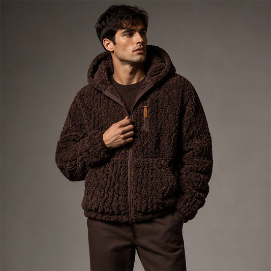 Men's Hooded Fleece Zipper Jacket ✨