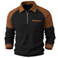 Men's Casual Waffle Knit Quarter-Zip Sweatshirt