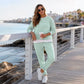 Women's Fake Two Piece Sweatshirt & Pants Set