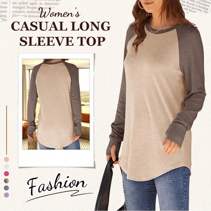 ⏰Last Day Sale 55% Off 💃 Women's Casual Long Sleeve Round Neck Top