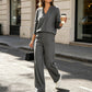 👖 LIMITED-TIME 55% OFF! ✨Women's Casual V-Neck Top & Wide-Leg Pants