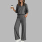 👖 LIMITED-TIME 55% OFF! ✨Women's Casual V-Neck Top & Wide-Leg Pants