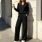 👖 LIMITED-TIME 55% OFF! ✨Women's Casual V-Neck Top & Wide-Leg Pants