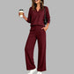 👖 LIMITED-TIME 55% OFF! ✨Women's Casual V-Neck Top & Wide-Leg Pants