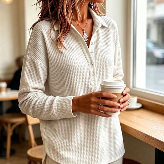 🧶Women's Relaxed Knit Long-Sleeve T-Shirt