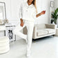 💫 Women's Half-Button Sweatshirt & Sweatpants Set