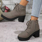 👢 Women's Chunky Heel Platform Ankle Boots