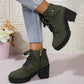 👢 Women's Chunky Heel Platform Ankle Boots