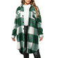 🎀 ✨Women's Casual Long Plaid Button Down Shacket