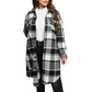 🎀 ✨Women's Casual Long Plaid Button Down Shacket