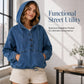 ⌛Limited-Time Offer💙 Women's Casual Button Up Denim Hoodie