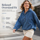 ⌛Limited-Time Offer💙 Women's Casual Button Up Denim Hoodie