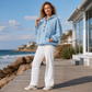 ⌛Limited-Time Offer💙 Women's Casual Button Up Denim Hoodie
