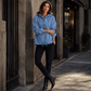 ⌛Limited-Time Offer💙 Women's Casual Button Up Denim Hoodie