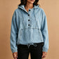 ⌛Limited-Time Offer💙 Women's Casual Button Up Denim Hoodie