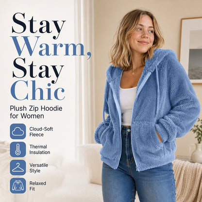⌛Limited-Time Offer 🧸Women's Cozy Fuzzy Hooded Jacket
