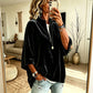 🌸 Women's 3/4 Sleeve Half-Zip Velvet Top