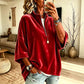 🌸 Women's 3/4 Sleeve Half-Zip Velvet Top