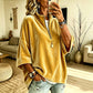 🌸 Women's 3/4 Sleeve Half-Zip Velvet Top