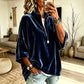 🌸 Women's 3/4 Sleeve Half-Zip Velvet Top