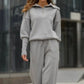 🤎 Women's Casual Sporty 2-Piece Set - Half-Zipper Lapel Top & Matching Jogger
