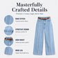 ⌛Limited-Time Offer-Women's Stretchy Wide-Leg Jeans with Raw Trim