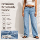 ⌛Limited-Time Offer-Women's Stretchy Wide-Leg Jeans with Raw Trim