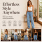 ⌛Limited-Time Offer-Women's Stretchy Wide-Leg Jeans with Raw Trim