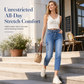 👖 Women's High Waisted Stretch Denim Jeans with Cargo Pockets and Button Cuffs